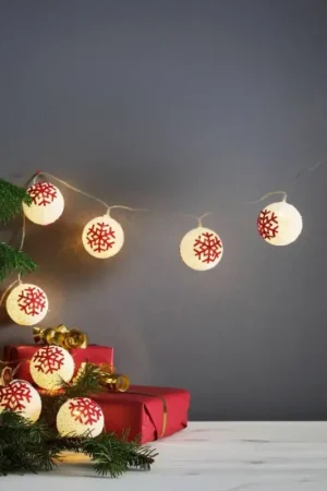Superprijs Eglo 411113 - LED-lichtsnoer ORNAMENT 10xLED/3xAA 1,65 m warm wit