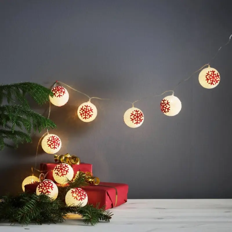Superprijs Eglo 411113 - LED-lichtsnoer ORNAMENT 10xLED/3xAA 1,65 m warm wit