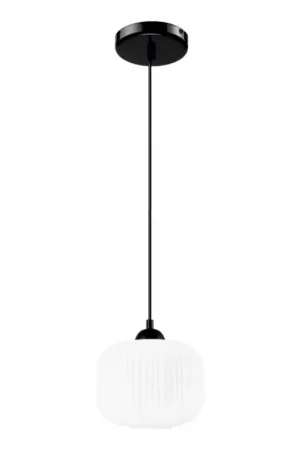 Nu Kopen Hanglamp aan een koord HARMA 1xE27/15W/230V diameter 20 cm wit/zwart