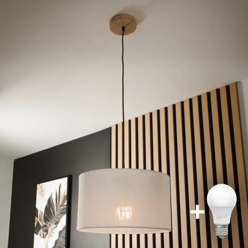 Actieprijs Brilagi - LED Hanglamp aan een koord ANTHONY 1xE27/60W/230V eiken/wit
