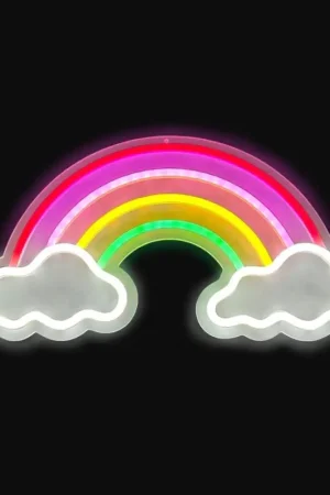 Lage Kosten 2Kids Toys - LED-neon muurdecoratie LED/5W/USB, regenboog met wolken
