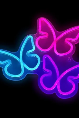 2Kids Toys - LED-neon muurdecoratie LED/5W/USB met vlinders Speciale Aanbieding