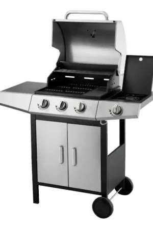 Fieldmann - Gasgrill 4x brander mat chroom/zwart Gereduceerde Prijs