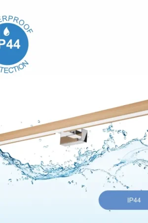 Brilagi - LED Badkamer spiegelverlichting WOODY MIRROR LED/15W/230V 90 cm IP44 eiken/glanzend chroom Populair