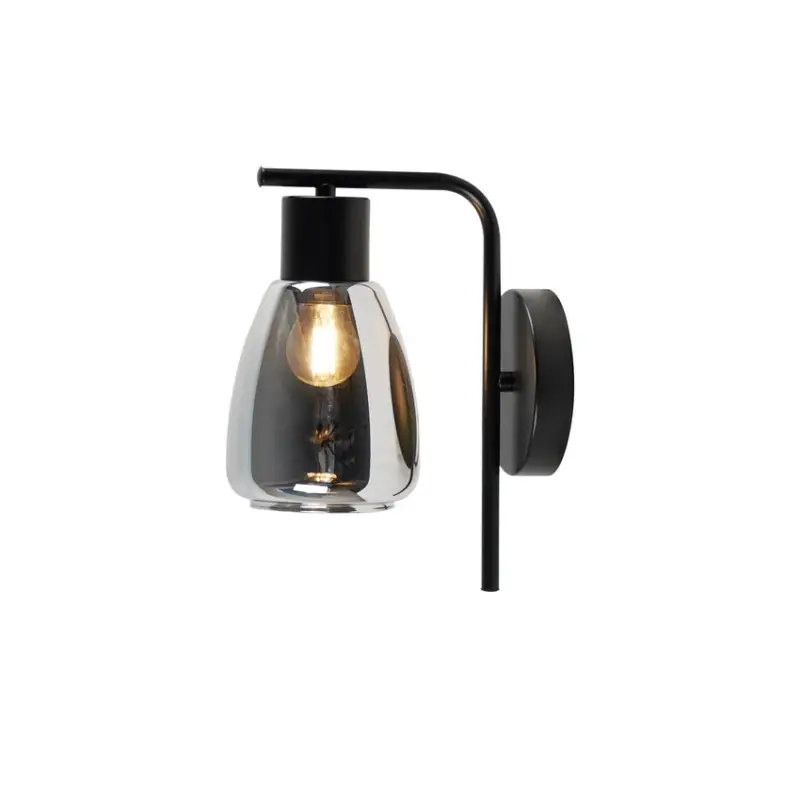 Wandlamp MOLDO 1xE27/40W/230V zwart/gerookt zwart Gecertificeerd