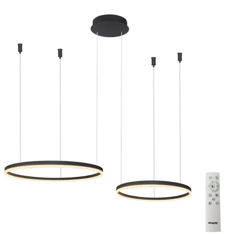 Azzardo AZ4978 - Dimbare LED hanglamp aan een koord HALO LED/90W/230V zwart + afstandsbediening Premium