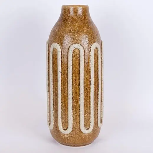Vaas van keramiek 39x16,3 cm bruin Nieuw