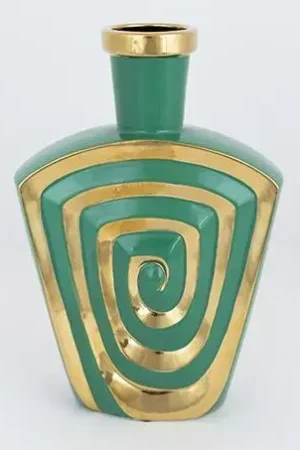 Korting Vaas van keramiek 30x20,2 cm groen/goud