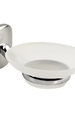 Beperkte Voorraad Aqualine - WandzeepbakjeRUMBA melkachtig glas/glanzend chroom