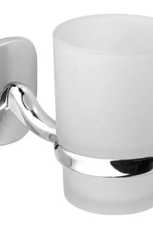 Aqualine - Tandenborstelhouder voor aan de muur RUMBA melkachtig glas/glanzend chroom Flitsaanbieding