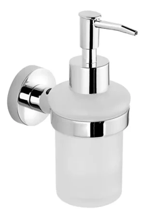Aqualine - Zeepdispenser voor aan de muur SAMBA 150 mm melkachtig glas/glanzend chroom Aanbieding