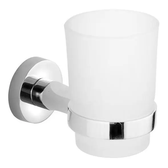 Lage Prijs Aqualine - Tandenborstelhouder voor aan de muur SAMBA melkachtig glas/glanzend chroom