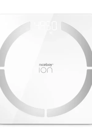 Niceboy ION SmartScale - Slimme digitale personenweegschaal 3xAAA wit Finale Uitverkoop