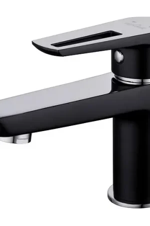Cersanit S951-048 - Kraan voor wastafel MILLE 13,4 cm zwart + afval Beperkt Aanbod