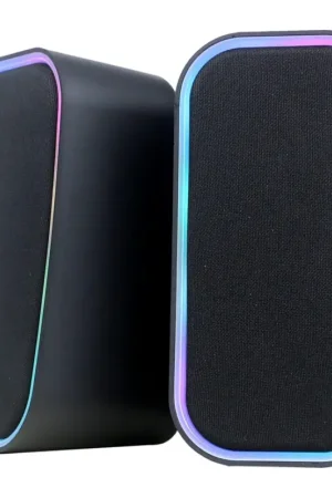 USB Speakers met RGB achtergrondverlichting 2x3W/5V zwart Uitverkoop