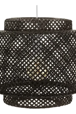 Op = Op Atmosphera - Hanglamp aan een koord LIBY 1xE27/40W/230V bamboe/zwart