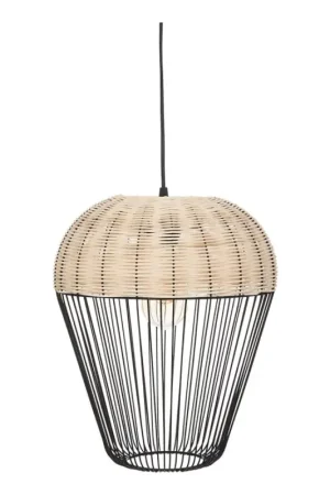 Tijdelijk Beschikbaar Atmosphera - Hanglamp aan een koord ANEA 1xE27/40W/230V rotan