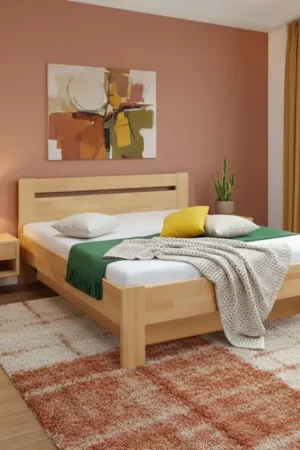 Tweepersoonsbed met lattenbodem en opbergruimte van massief AMARA 180x200 cm beukenhout Flitsaanbieding