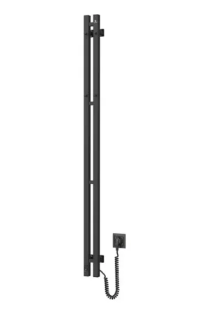 Nu Kopen Elektrische handdoekradiator met thermostaat SILOUETTE 106W 150x9 cm zwart rechts