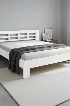 Tweepersoonsbed van massief hout ANGELA 180x200 cm wit Meest Verkocht