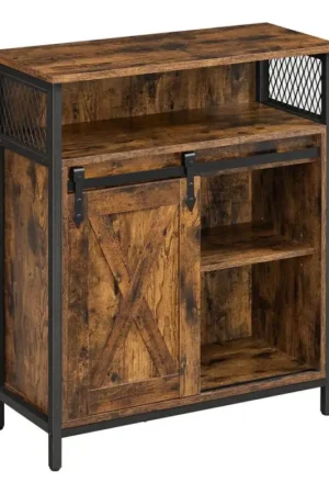 Merkproduct Dressoir met schuifdeur FIRA bruin/zwart