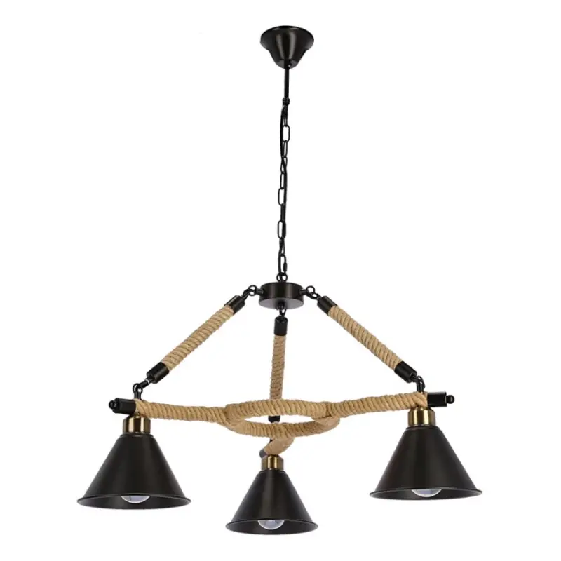 Gratis Retour Kroonluchter met ketting NEGRU 3xE27/40W/230V zwart/bruin