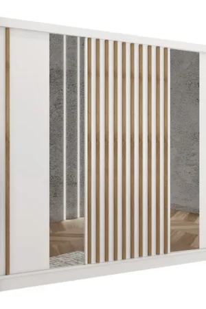 Favoriet Kledingkast met spiegel SANTINO 250x215 cm wit/eiken craft