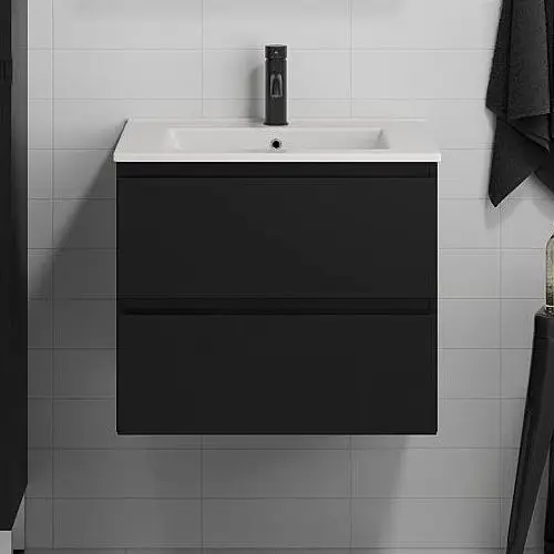 Betrouwbaar Badmeubel met wastafel KENWOOD 61x52x47 cm zwart