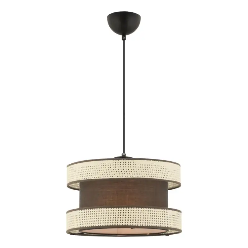 Hanglamp met kabel HALO 1xE27/60W/230V bruin/crème Populair