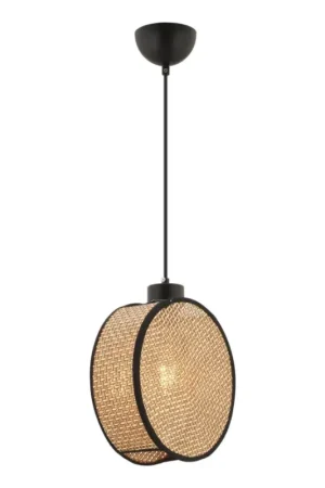 Aanbieding Hanglamp met snoer DRUM 1xE27/60W/230V bruin/zwart