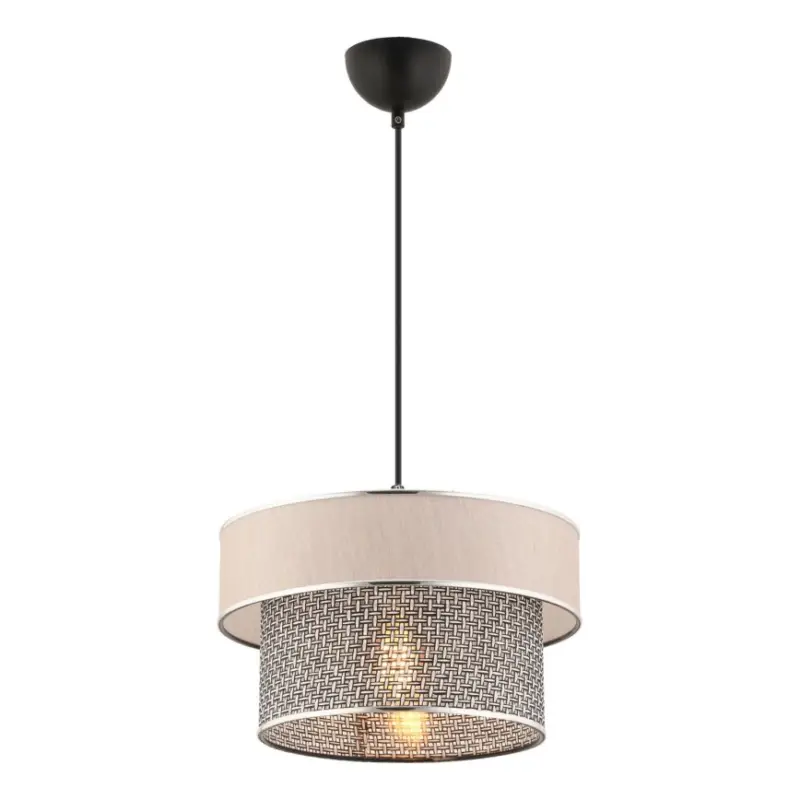 Beperkte Voorraad Pendellamp aan kabel ERO 1xE27/60W/230V crème/grijs