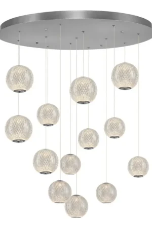 Aanbieding LED-hanglamp aan stalen kabel CREMONA 13xLED/5W/230V 3000K mat chroom