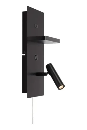 Markslöjd 109018 - LED-wandspot met plank en USB-poort CARICA LED/4W/230V zwart Superprijs