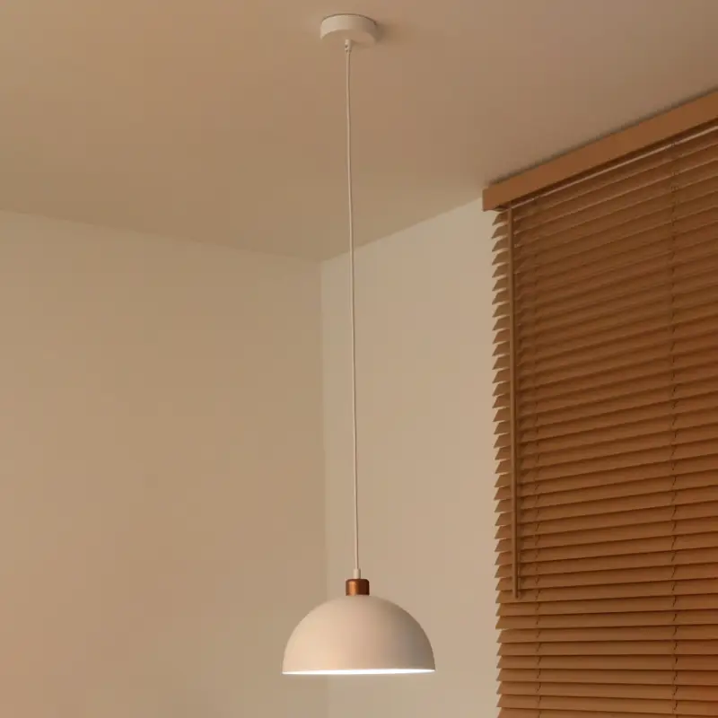 Duolla - Hanglamp aan kabel IRONLINE 1xE27/15W/230V Ø 27 cm wit/koper Must-Have