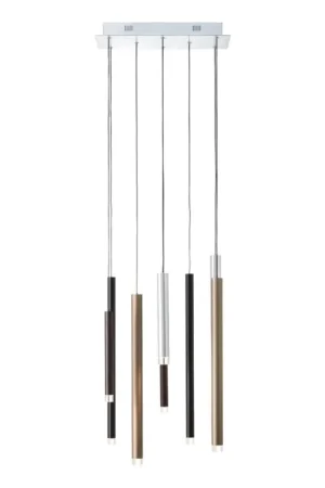 Beperkt Aanbod Brilliant - LED-dimbare hanglamp aan kabel CEMBALO LED/32W/230V mat chroom/zwart/bruin