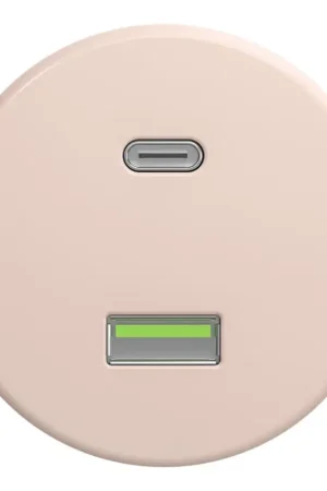 Bestseller Kliklap - Retro USB-stopcontact A+C zonder afdekraam, oudroze