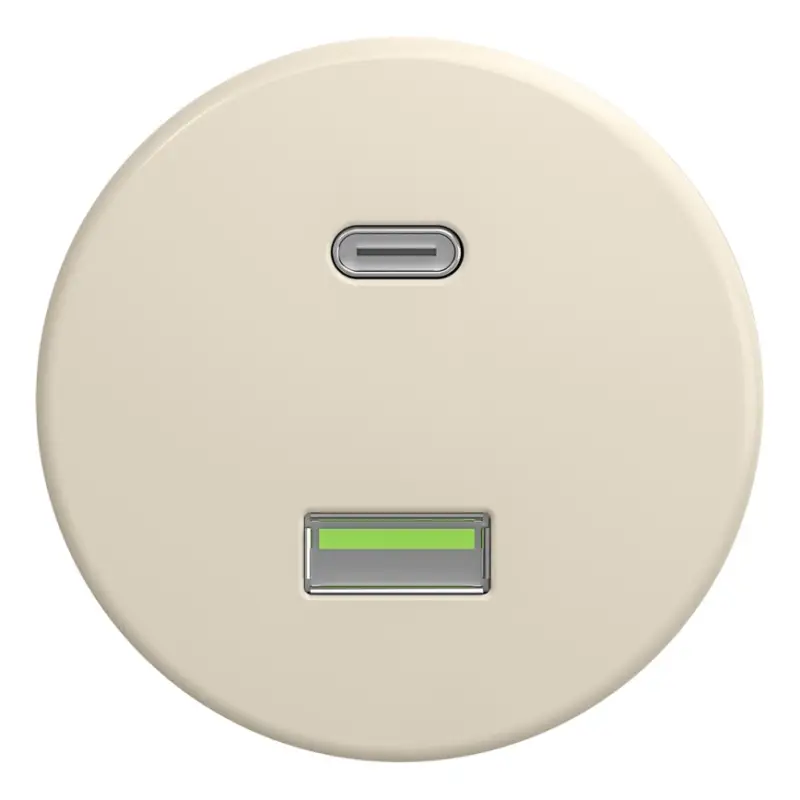 Kliklap - Retro USB-stopcontact A+C zonder afdekraam beige Lage Prijs