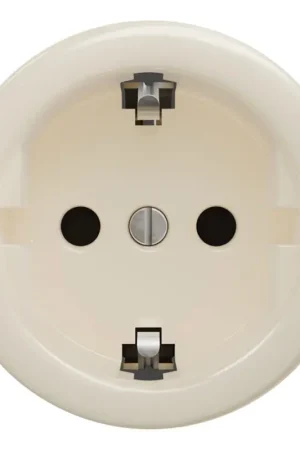 Kliklap - Retro SCHUKO-wandcontactdoos 230V/16A zonder afdekraam, beige Beperkt Aanbod