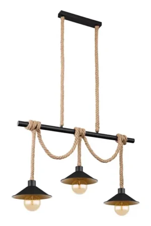 Laatste Kans Globo 15690-3H - Hanglamp DIANA aan kabel, 3x E27/60W/230V, zwart