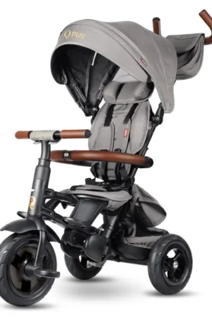 QPlay - 6-in-1 kinderdriewieler RITO DELUXE, grijs Uitverkoop