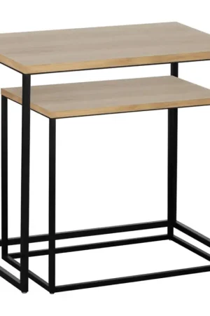 Laatste Versie Eglo 424006 - set van 2 bijzettafels TOZAWA bruin/zwart