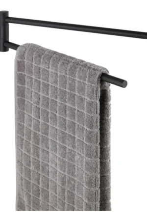 WENKO 24238100 - BOSIO BLACK handdoekhouder 5,5 x 43 cm, roestvrij staal / zilverkleurig Betaalbaar