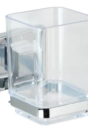 Alleen Vandaag WENKO 22680100 - Beker VACUUM-LOC QUADRO ED 7,5x10 cm zilver/glanzend chroom/helder