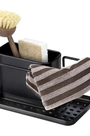 Beperkt Aanbod WENKO 55078100 - Organizer BLACK OUTDOOR KITCHEN 21x12 cm roestvrij staal/zwart