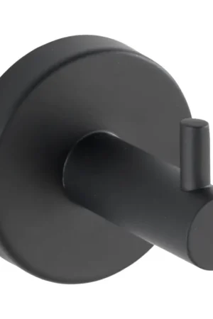 Op = Op WENKO 24232100-Haak BOSIO BLACK 5,5x5,5 cm roestvrij staal/zilver