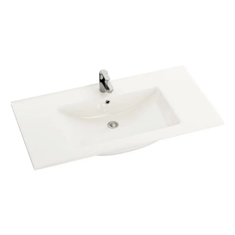 Veilige Betaling Inbouwwastafel CHICAGO 91x46,5 cm keramiek/wit