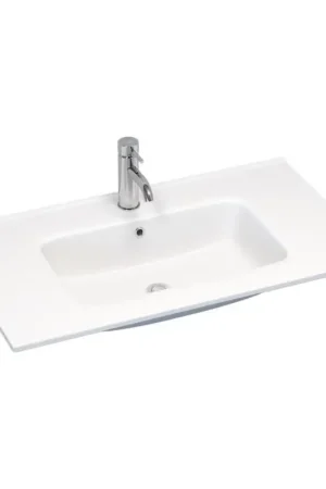 Inbouwwastafel LILLESNAD 81x46 cm keramiek/wit Direct Verzonden