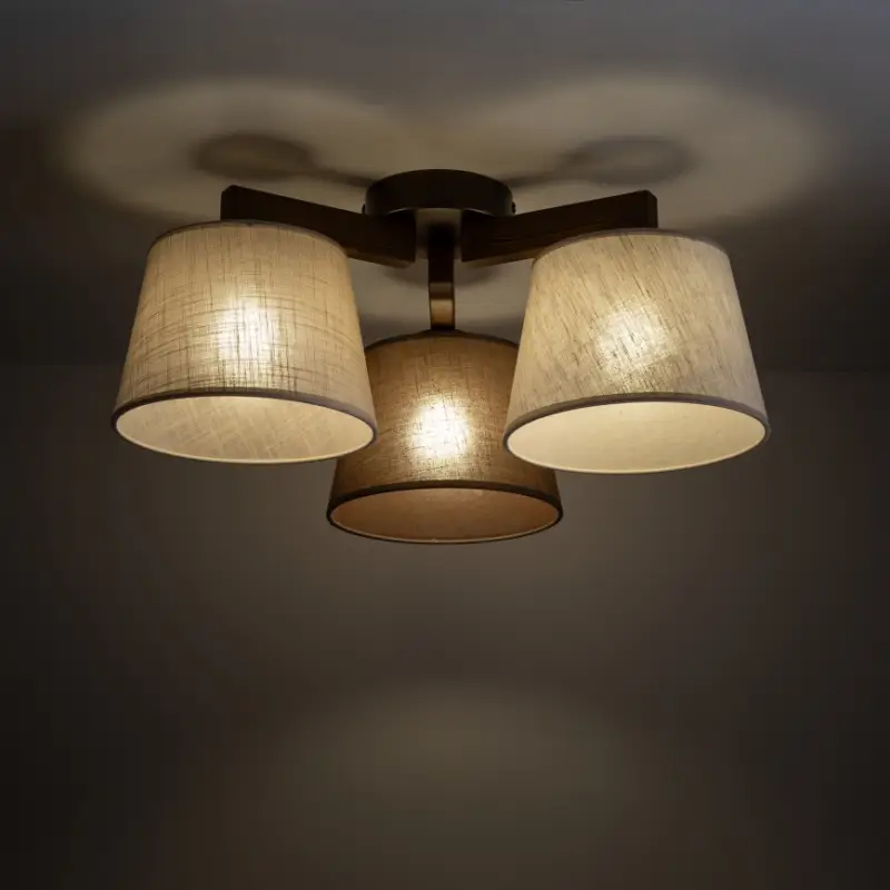 Brilagi - Opbouwkroonluchter LATTE 3xE27/15W/230V grenen/mix Direct Beschikbaar