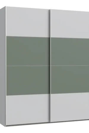 Flitsaanbieding Kledingkast KARO 170x210 cm grijs/groen