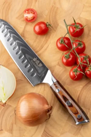 Gudaro - Damast Santoku keukenmes FENG 7,5", 67-laags staal, lemmetlengte 18 cm Veilige Betaling